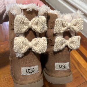 UGG Brown Boots with Knit Bows